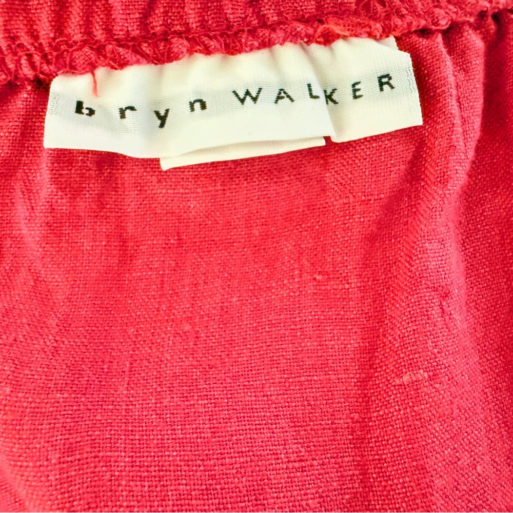 Bryn Walker 100% Linen Bubble Hem Maxi Skirt Pink Lagenlook Size L - Picture 9 of 10